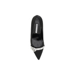 Manolo Blahnik Black Asapump Satin Pumps