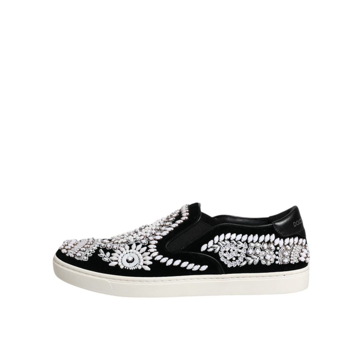 Dolce & Gabbana Black Embellished London Men Slip On Shoes MV6587-41