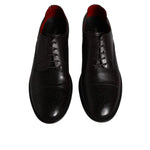 Dolce & Gabbana Black Calfskin Leather Derby Men Dress Shoes MV6612-45