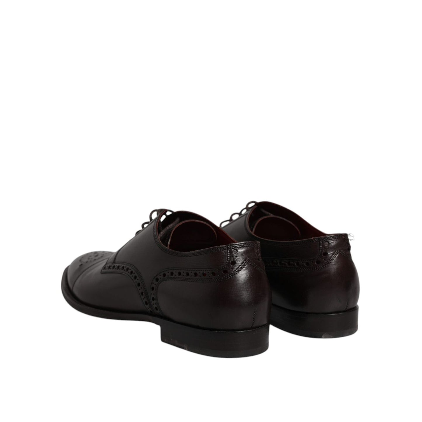 Dolce & Gabbana Black Calfskin Leather Derby Men Dress Shoes MV6612-45