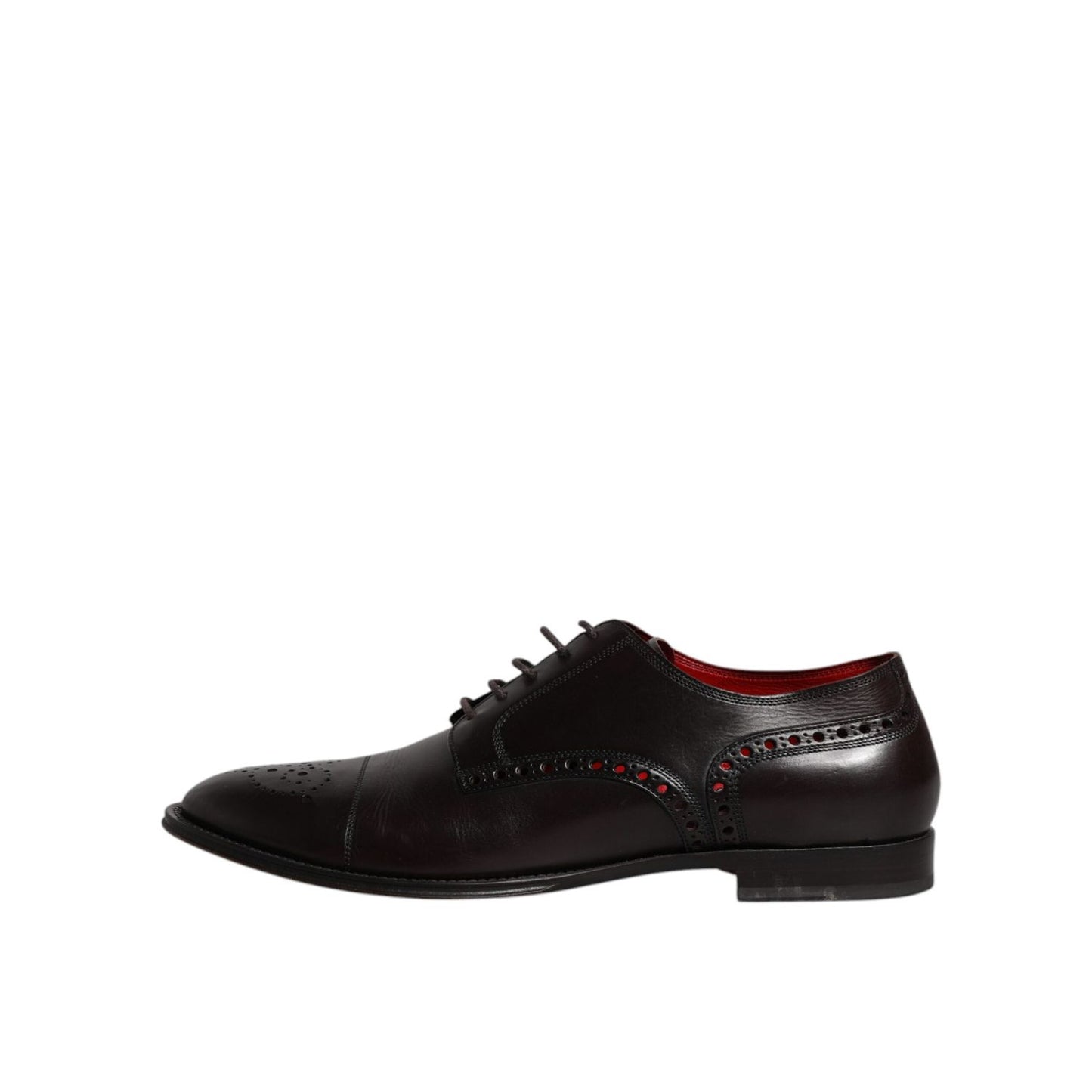 Dolce & Gabbana Black Calfskin Leather Derby Men Dress Shoes MV6612-45