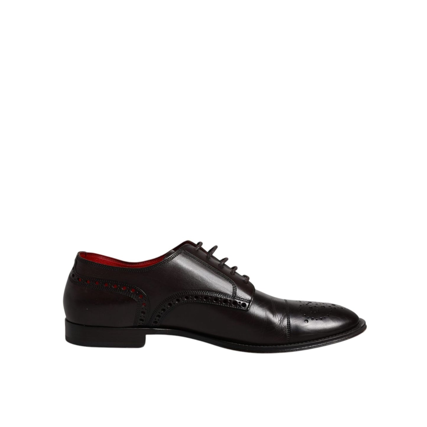 Dolce & Gabbana Black Calfskin Leather Derby Men Dress Shoes MV6612-45