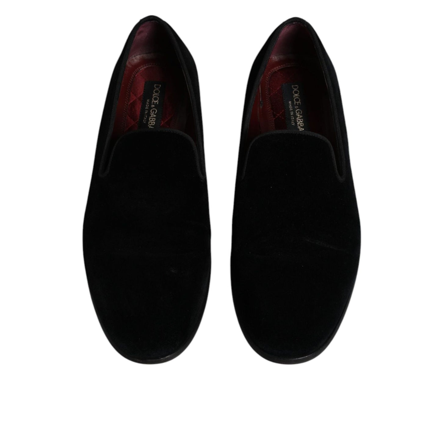 Dolce & Gabbana Black Velvet Loafers Formal Men Dress Shoes