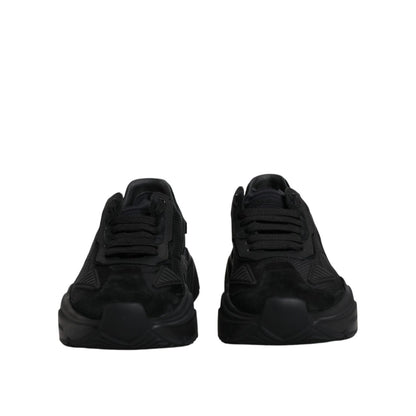 Dolce & Gabbana Black Leather Daymaster Low Top Sneakers Shoes