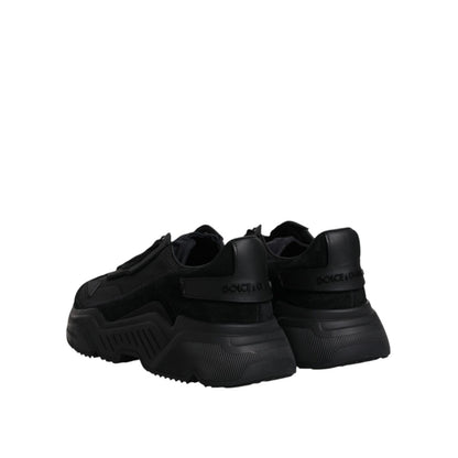 Dolce & Gabbana Black Leather Daymaster Low Top Sneakers Shoes