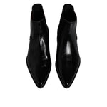 Dolce & Gabbana Black Leather Chelsea Men Ankle Boots Shoes MV6621-44