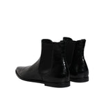 Dolce & Gabbana Black Leather Chelsea Men Ankle Boots Shoes MV6621-44