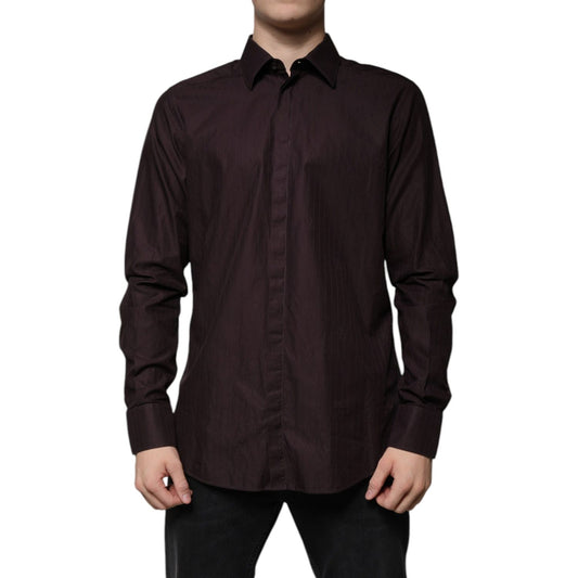 Dolce & Gabbana Purple Cotton Slim Fit MARTINI Dress Shirt TSH86470-42