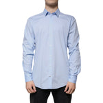 Dolce & Gabbana Light Blue Cotton Slim Fit MARTINI Dress Shirt TSH86472-41