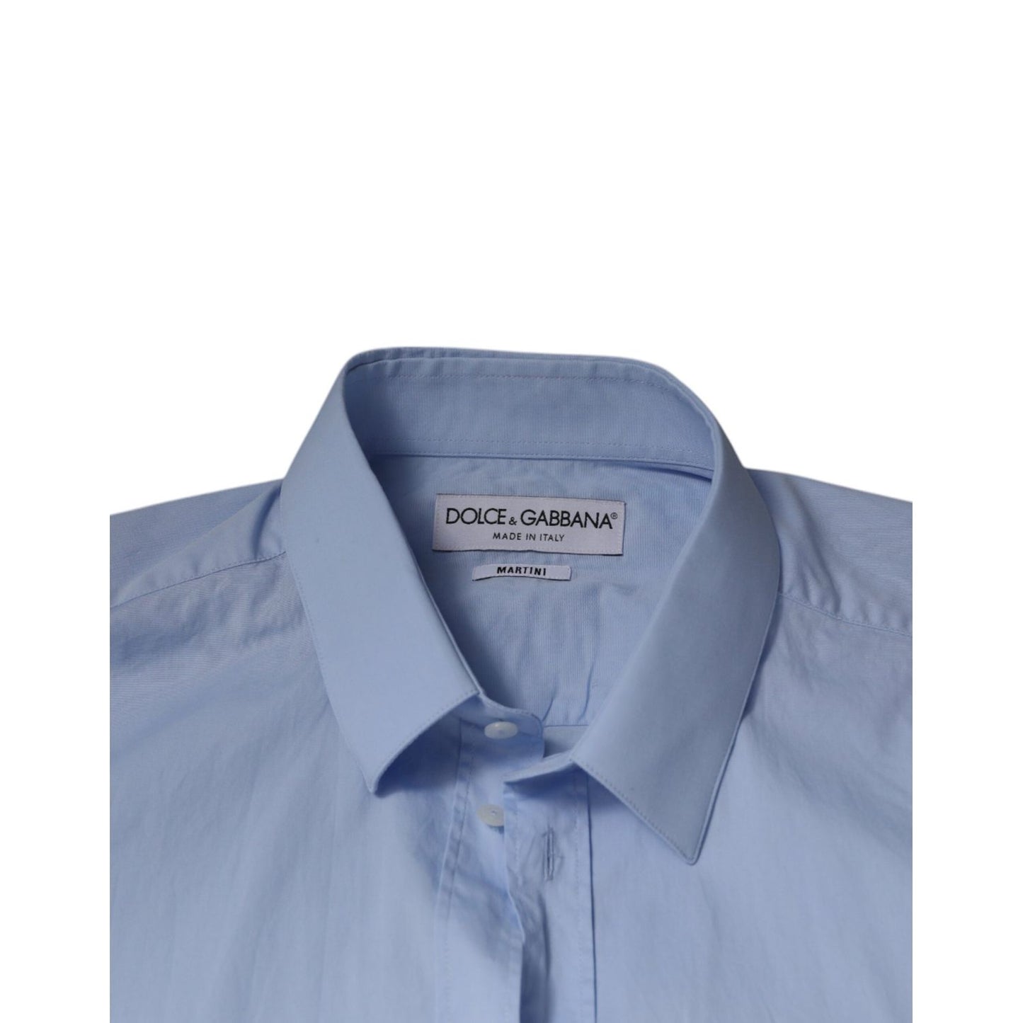 Dolce & Gabbana Light Blue Cotton Slim Fit MARTINI Dress Shirt TSH86472-41