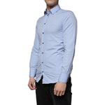 Dolce & Gabbana Light Blue Cotton Slim Fit GOLD Dress Shirt TSH86490-38