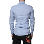 Dolce & Gabbana Light Blue Cotton Slim Fit GOLD Dress Shirt TSH86490-38