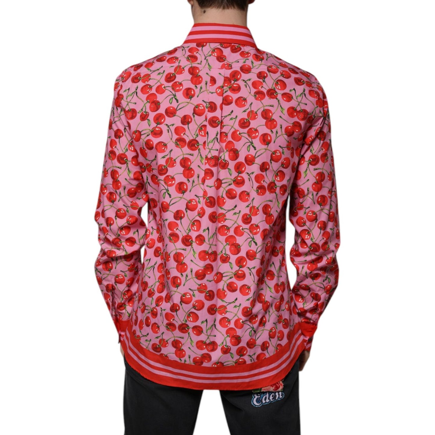 Dolce & Gabbana Pink Cherry Cotton Formal MARTINI Dress Shirt TSH87286-41