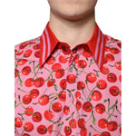 Dolce & Gabbana Pink Cherry Cotton Formal MARTINI Dress Shirt TSH87286-41