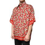 Dolce & Gabbana Beige Cherry Button Down Men Casual Shirt TSH87291-40