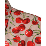 Dolce & Gabbana Beige Cherry Button Down Men Casual Shirt TSH87291-40
