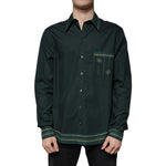 Dolce & Gabbana Green Logo Long Sleeve MARTINI Casual Shirt TSH87303-40