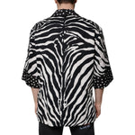 Dolce & Gabbana Black White Zebra Button Down Oversize Shirt TSH87345-38