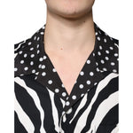 Dolce & Gabbana Black White Zebra Button Down Oversize Shirt TSH87345-38