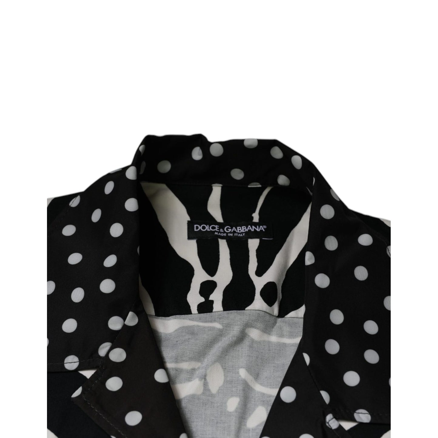 Dolce & Gabbana Black White Zebra Button Down Oversize Shirt TSH87345-38