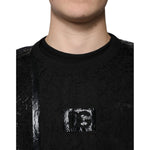 Dolce & Gabbana Black Nylon Floral Lace Crew Neck T-shirt TSH87295-50
