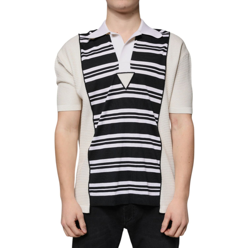 Dolce & Gabbana Multicolor Stripe Collared Polo T-shirt TSH87334-48