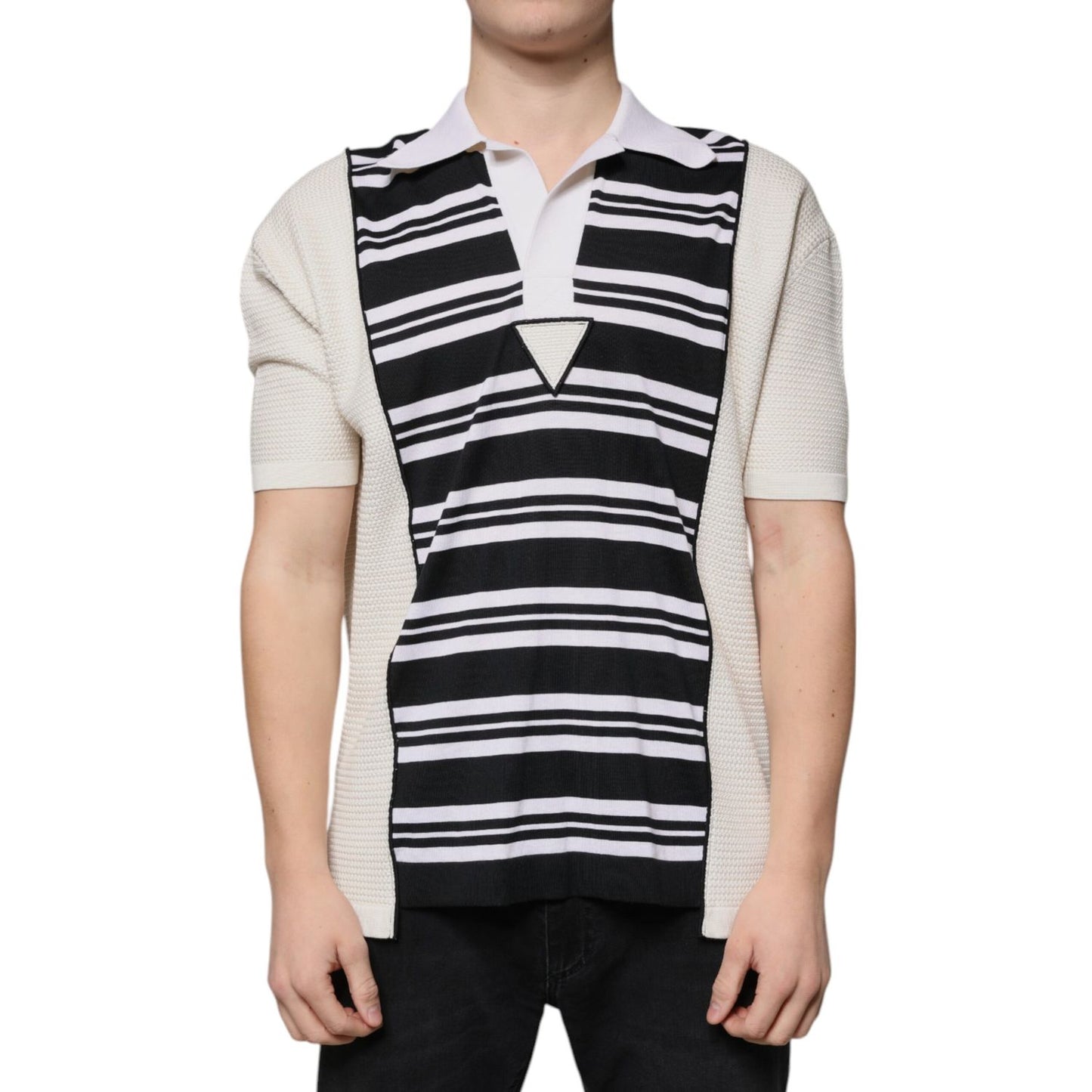 Dolce & Gabbana Multicolor Stripe Collared Polo T-shirt TSH87334-48