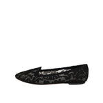 Dolce & Gabbana Black Taormina Lace Slip On Flats Shoes LA12060-37.5