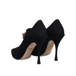 Dolce & Gabbana Black Mary Jane Stretch Crystal Pumps Shoes LA12061-38