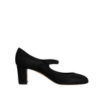 Dolce & Gabbana Black Suede Leather Block Heels Pumps Shoes LA12082-41