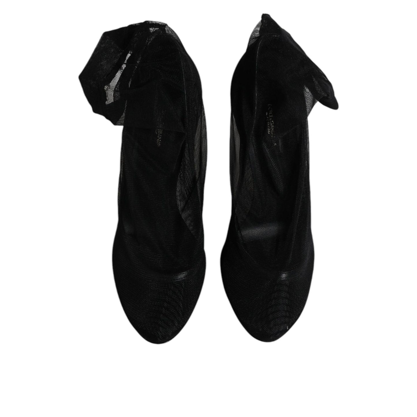 Dolce & Gabbana Black Nylon Stretch Mesh Sock Boots Shoes LA12121-37