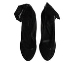 Dolce & Gabbana Black Nylon Stretch Mesh Sock Boots Shoes LA12121-37