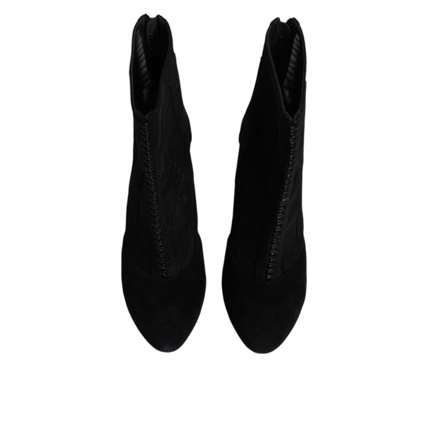 Dolce & Gabbana Black Mesh Stiletto Heels Ankle Boots Shoes LA12122-41