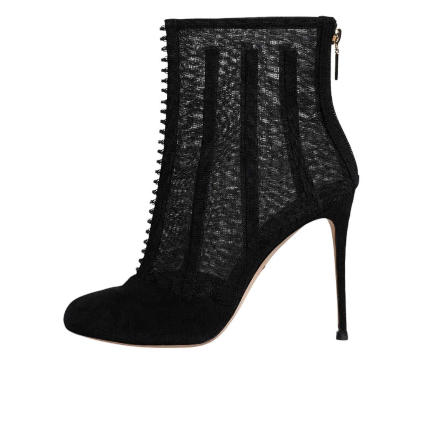 Dolce & Gabbana Black Mesh Stiletto Heels Ankle Boots Shoes LA12122-41