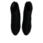 Dolce & Gabbana Black Mesh Stiletto Heels Ankle Boots Shoes LA12127-40