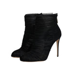 Dolce & Gabbana Black Mesh Stiletto Heels Ankle Boots Shoes LA12127-40