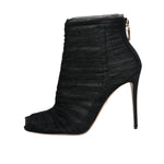 Dolce & Gabbana Black Mesh Stiletto Heels Ankle Boots Shoes LA12127-40