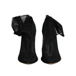 Dolce & Gabbana Black Nylon Stretch Mesh Sock Boots Shoes LA12131-39