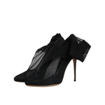 Dolce & Gabbana Black Nylon Stretch Mesh Sock Boots Shoes LA12131-39