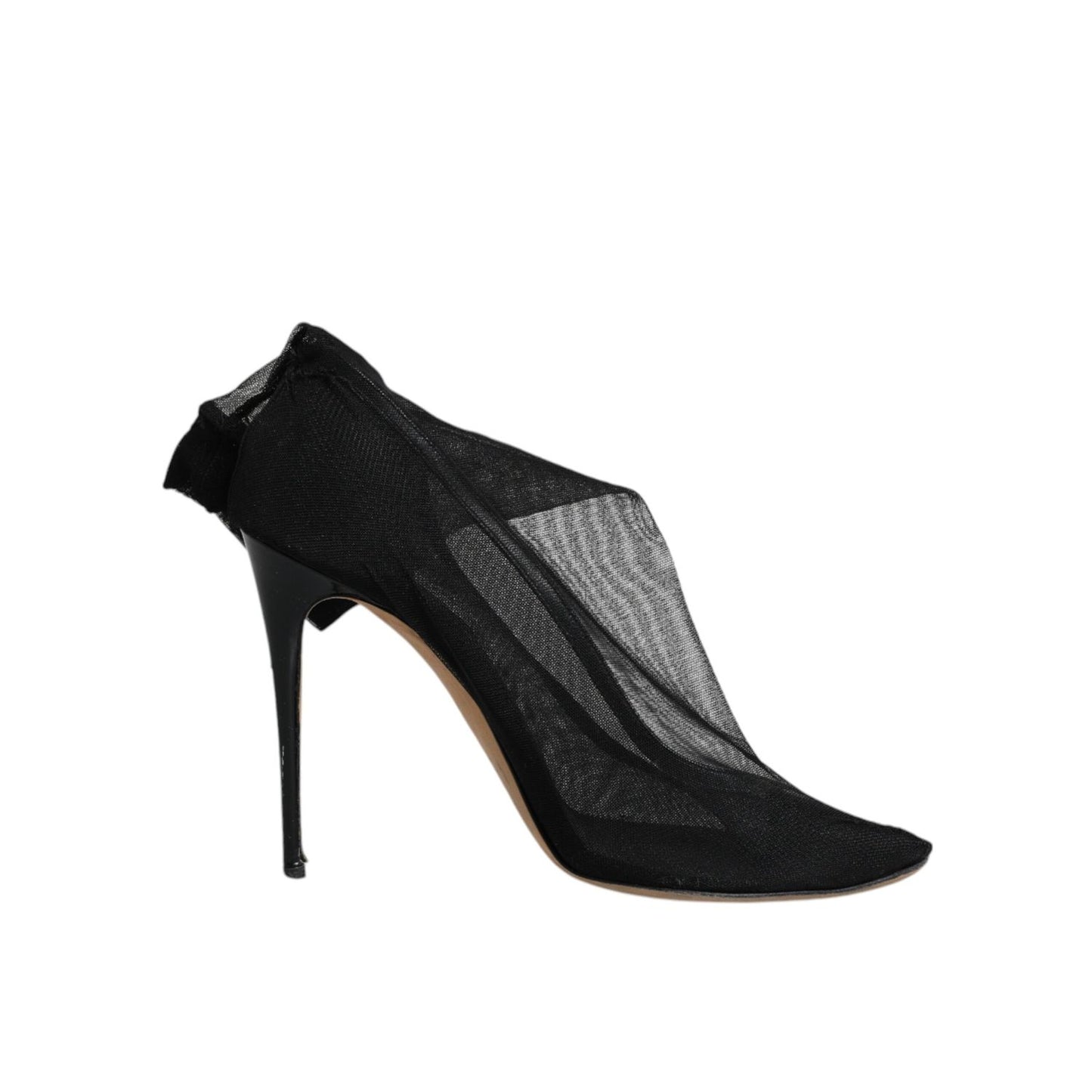 Dolce & Gabbana Black Nylon Stretch Mesh Sock Boots Shoes LA12131-39