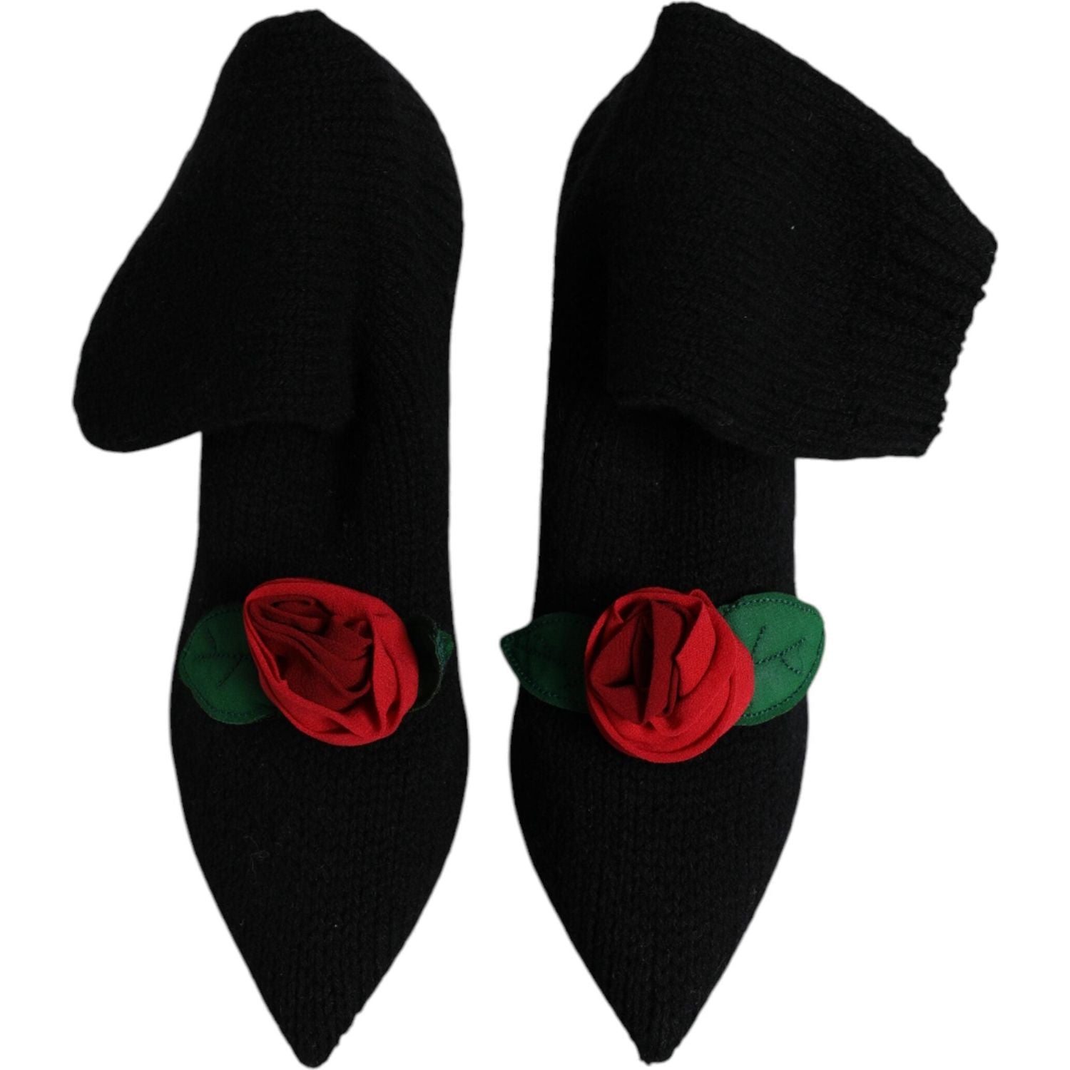 Dolce & Gabbana Black Stiletto Heels Mid Calf Boots Shoes