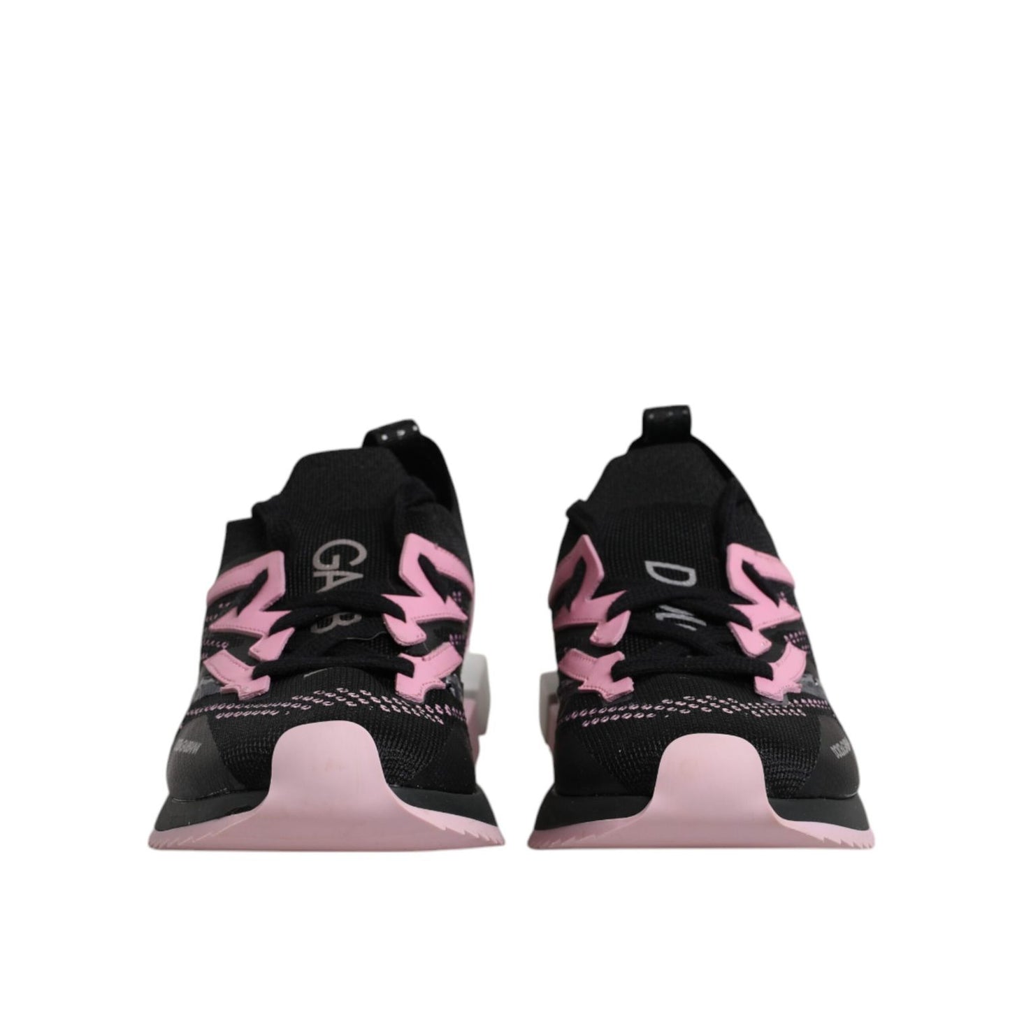 Dolce & Gabbana Black Pink SORRENTO Sport Stretch Sneakers Shoes LA12150-38