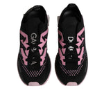Dolce & Gabbana Black Pink SORRENTO Sport Stretch Sneakers Shoes LA12150-38