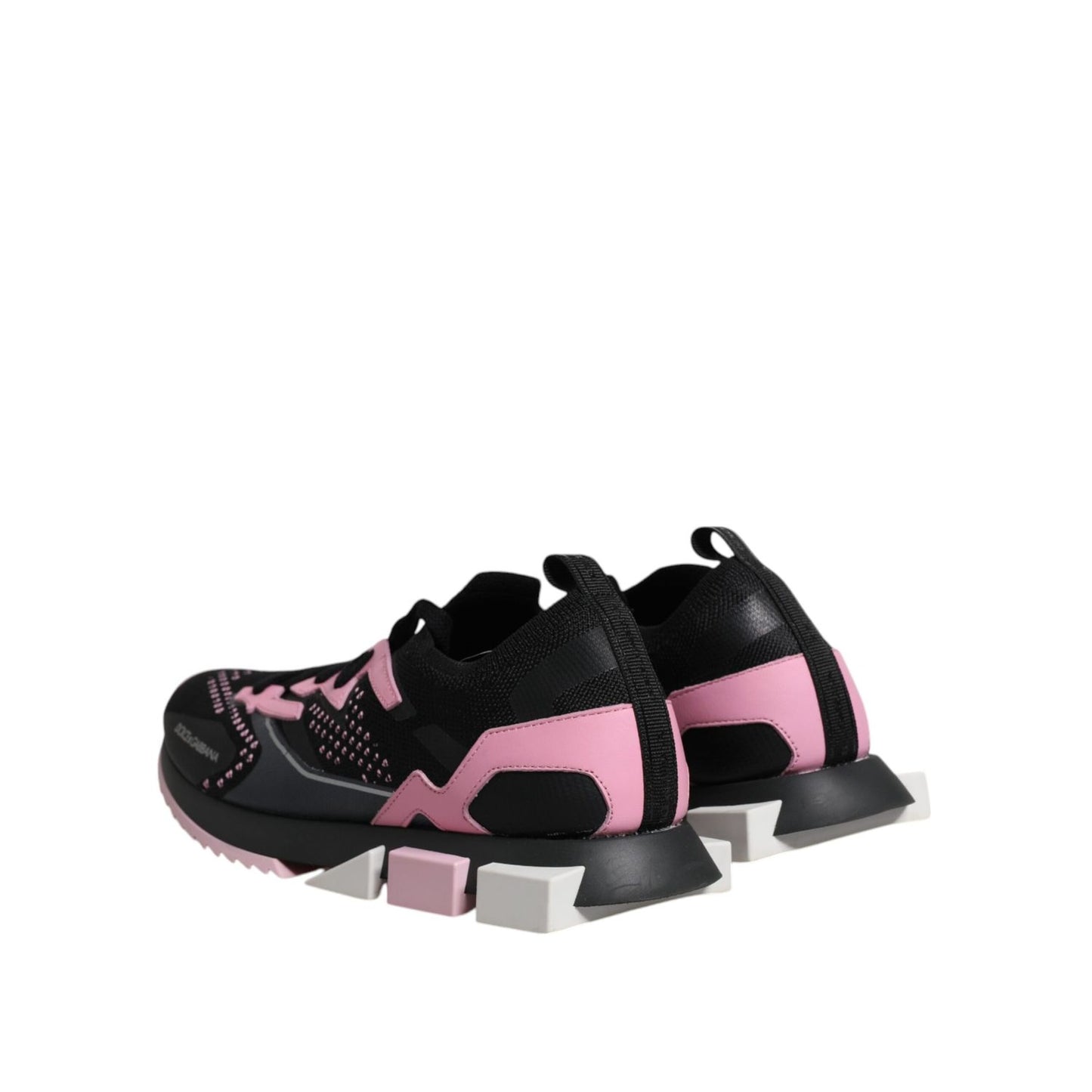 Dolce & Gabbana Black Pink SORRENTO Sport Stretch Sneakers Shoes LA12150-38