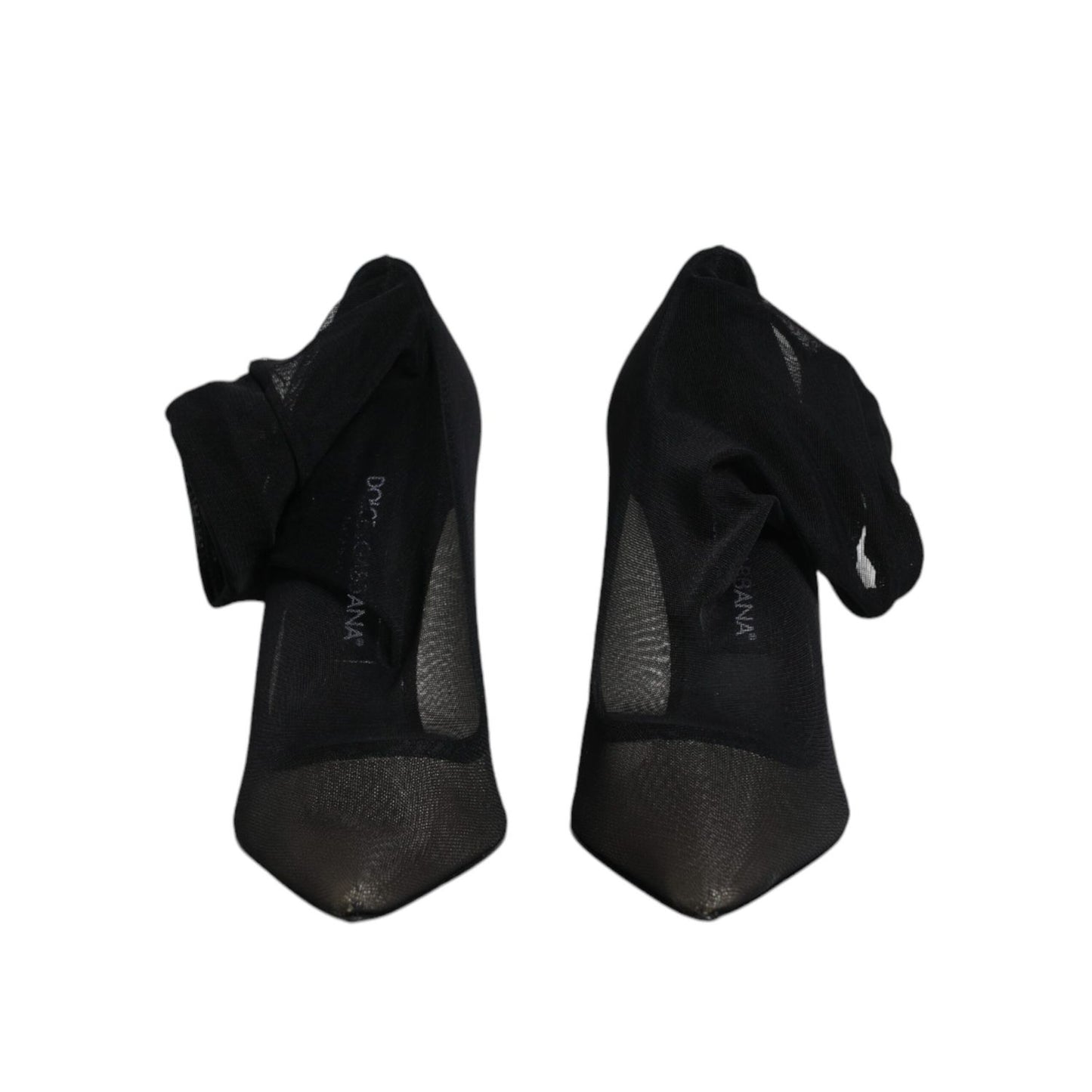 Dolce & Gabbana Black Viscose Mesh Sock Style Boots Shoes LA12208-38