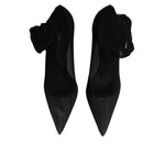 Dolce & Gabbana Black Viscose Mesh Sock Style Boots Shoes LA12208-38