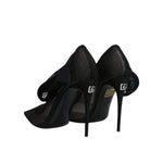 Dolce & Gabbana Black Viscose Mesh Sock Style Boots Shoes LA12208-38