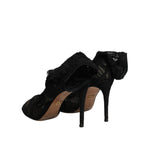Dolce & Gabbana Black Lace Stretch Heels Mid Calf Boots Shoes LA12226-38