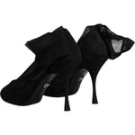 Dolce & Gabbana Black Silk Mesh Sock Style Boots Shoes LA12228-38