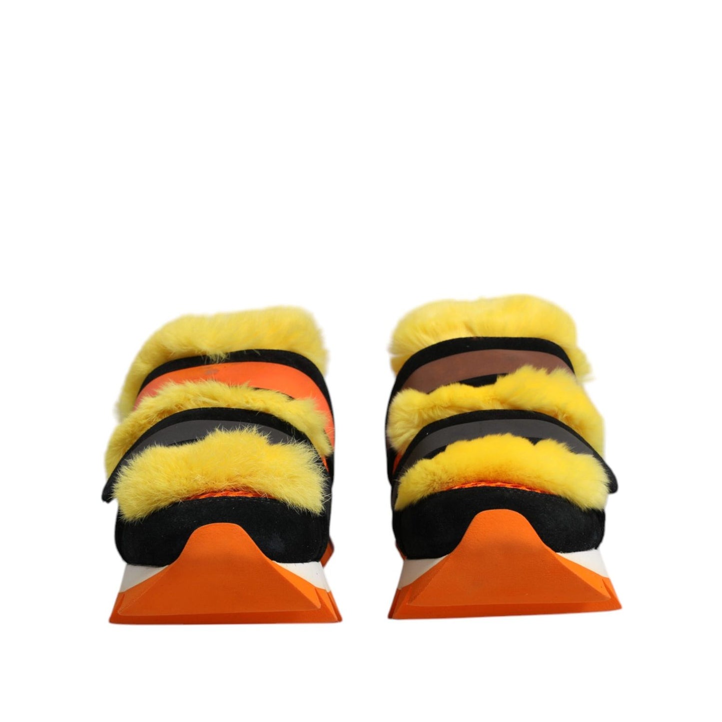 Dolce & Gabbana Multicolor Fur Embellished Sneakers Shoes